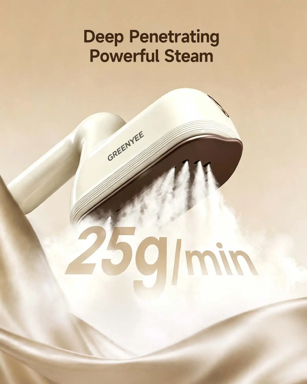 GREENYEE 2-in-1 Garment Steamer & Iron, 5s Fast Heat-Up, 120V Input, Ceramic Sole, Large Iron Plate, 1-Touch Operation, Powerful Steam, Foldable Handle, Compact Form Portable Steamer for Home & Travel,sohochic