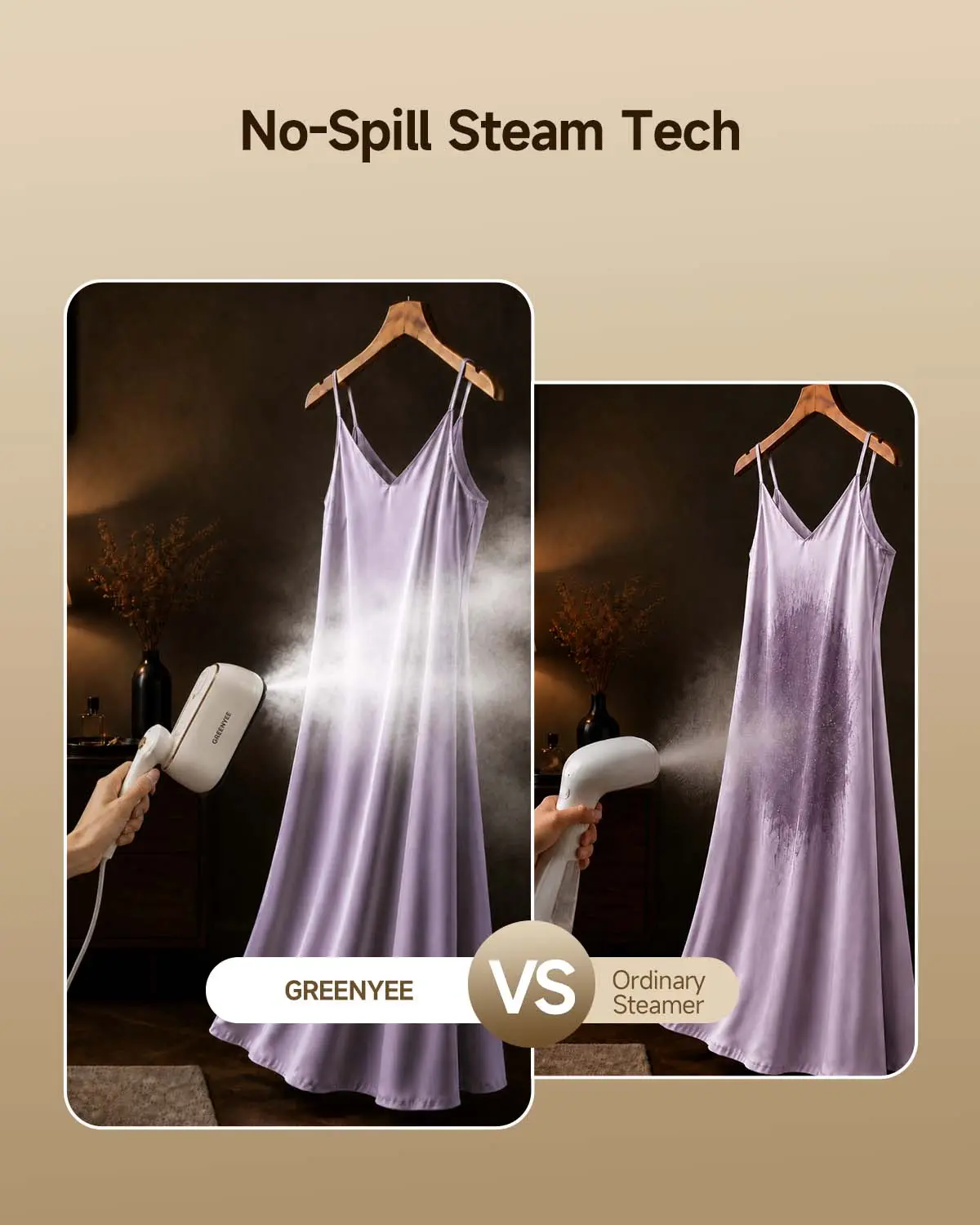 GREENYEE 2-in-1 Garment Steamer & Iron, 5s Fast Heat-Up, 120V Input, Ceramic Sole, Large Iron Plate, 1-Touch Operation, Powerful Steam, Foldable Handle, Compact Form Portable Steamer for Home & Travel,sohochic